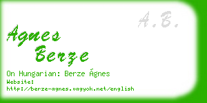 agnes berze business card