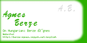 agnes berze business card